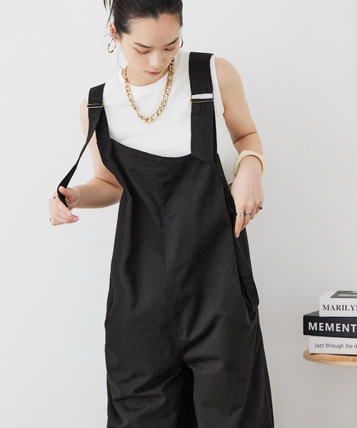 ✶美品✶ ローヘン バックデザインサロペットパンツ Fashion Letter サロペット オーバーオール 大きいサイズ アシメ