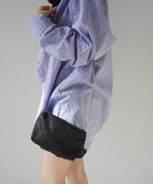 Jelly moo（ジェリームー）の「【 Jelly moo / ジェリームー 】 メッシュ 2WAY ショルダー チェーン バッグ / イブニングバッグ（ハンドバッグ・レディース・ブラック/シルバー/ゴールド・FREE）」の4枚目の写真