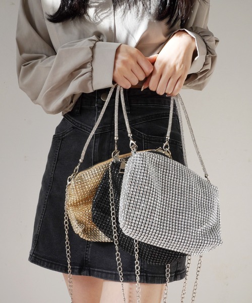 Jelly moo（ジェリームー）の「【 Jelly moo / ジェリームー 】 メッシュ 2WAY ショルダー チェーン バッグ / イブニングバッグ（ハンドバッグ・レディース・ブラック/シルバー/ゴールド・FREE）」の17枚目の写真