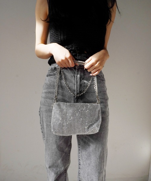 Jelly moo（ジェリームー）の「【 Jelly moo / ジェリームー 】 メッシュ 2WAY ショルダー チェーン バッグ / イブニングバッグ（ハンドバッグ・レディース・ブラック/シルバー/ゴールド・FREE）」の9枚目の写真