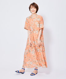 花柄ティアードワンピース