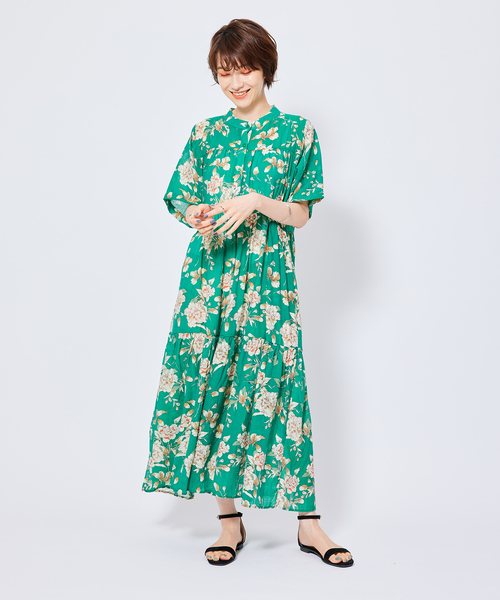 Jayro(ジャイロ)の「花柄ティアードワンピース(ワンピース・レディース・オレンジ/グリーン・M)」の17枚目の写真