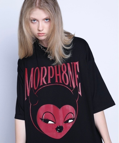 MORPH8NE(モルフィン)の「【MORPH8NE/モルフィン】DEVILISH TEE/ デビリッシュ 半袖Tシャツ プリントT オーバーサイズT(Tシャツ/カットソー・レディース・ブラック・ONE SIZE)」の6枚目の写真