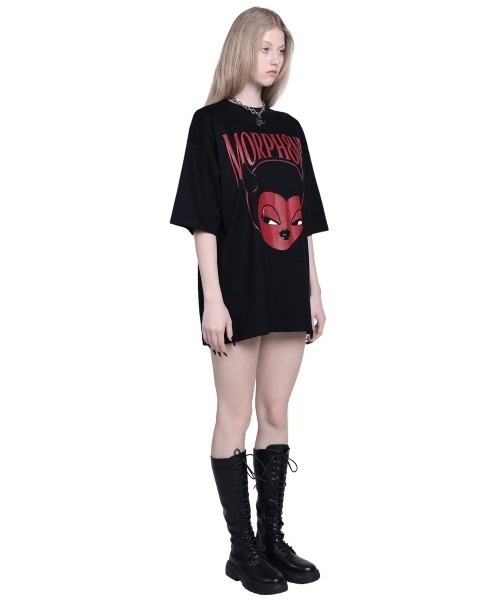 MORPH8NE(モルフィン)の「【MORPH8NE/モルフィン】DEVILISH TEE/ デビリッシュ 半袖Tシャツ プリントT オーバーサイズT(Tシャツ/カットソー・レディース・ブラック・ONE SIZE)」の3枚目の写真