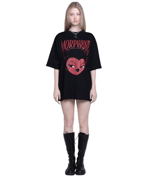 MORPH8NE(モルフィン)の「【MORPH8NE/モルフィン】DEVILISH TEE/ デビリッシュ 半袖Tシャツ プリントT オーバーサイズT(Tシャツ/カットソー・レディース・ブラック・ONE SIZE)」の9枚目の写真