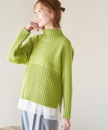 ROPE' PICNIC | パチパチしにくい・洗濯機OK/スタイルアップが叶うクロップドリブ切り替えニット(ニット/セーター)