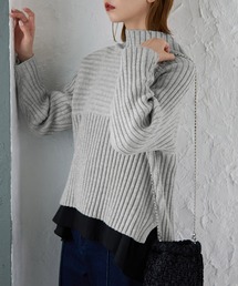 ROPE' PICNIC | パチパチしにくい・洗濯機OK/スタイルアップが叶うクロップドリブ切り替えニット(ニット/セーター)
