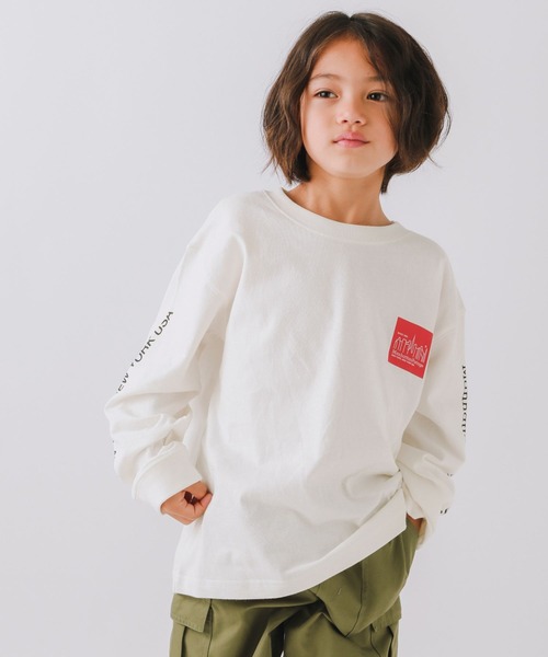 Manhattan Portage（マンハッタンポーテージ）の「【Manhattan Portage(マンハッタンポーテージ)】プリント 長袖Tシャツ（KIDS）（Tシャツ/カットソー・キッズ・ブラック/オフホワイト/ブルー/グリーン・110cm/130cm/150cm）」の2枚目の写真