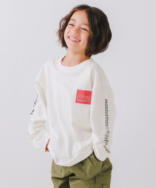Manhattan Portage（マンハッタンポーテージ）の「【Manhattan Portage(マンハッタンポーテージ)】プリント 長袖Tシャツ（KIDS）（Tシャツ/カットソー・キッズ・ブラック/オフホワイト/ブルー/グリーン・110cm/130cm/150cm）」の5枚目の写真
