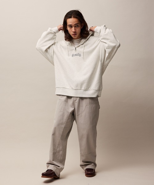 re_k by JUNRED（レクバイジュンレッド）の「re_k by JUNRED / アーチレタリングハーフジップパーカー（パーカー・メンズ・グリーン/チャコールグレー/ライトグレー・S/M/L）」の9枚目の写真