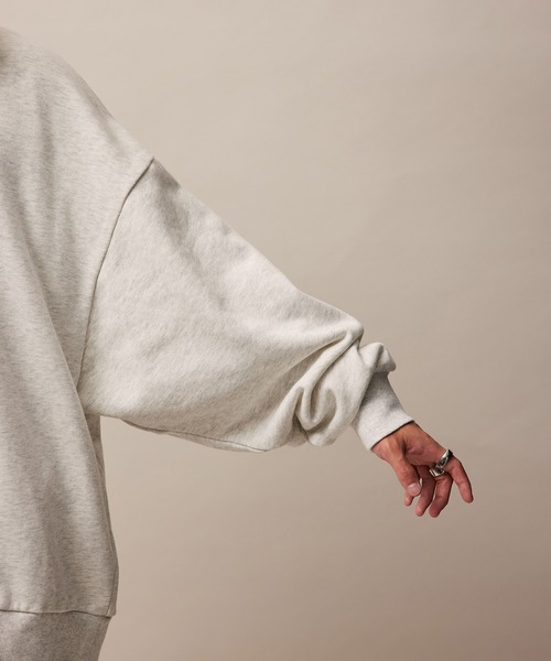 re_k by JUNRED（レクバイジュンレッド）の「re_k by JUNRED / アーチレタリングハーフジップパーカー（パーカー・メンズ・グリーン/チャコールグレー/ライトグレー・S/M/L）」の10枚目の写真