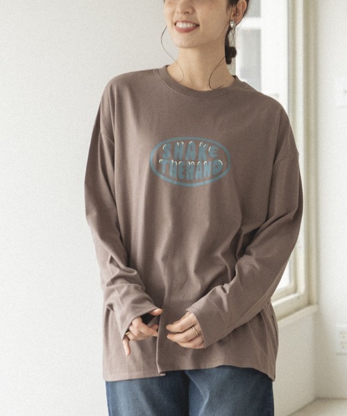 pairmanon(ペアマノン)の「【かぞくおそろい】【大人ユニセックス】オリジナル プリント グラフィック 長袖 Tシャツ(Tシャツ/カットソー・レディース・ベージュ系その他/ブラウン系その他5/ホワイト系その他3/ホワイト系その他/ブラウン系その他3/ブラウン系その他6/ブラック系その他/ベージュ系その他3/ブラック系その他5/ベージュ系その他2・L/M)」の2枚目の写真