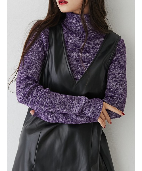 jouetie（ジュエティ）の「ベーシックカラータートルニット（ニット/セーター・レディース・ブルー/パープル系その他3/アイボリー/ブラック/レッド/ピンク/グリーン/パープル/その他1/その他2/シルバー・MEDIUM）」の7枚目の写真