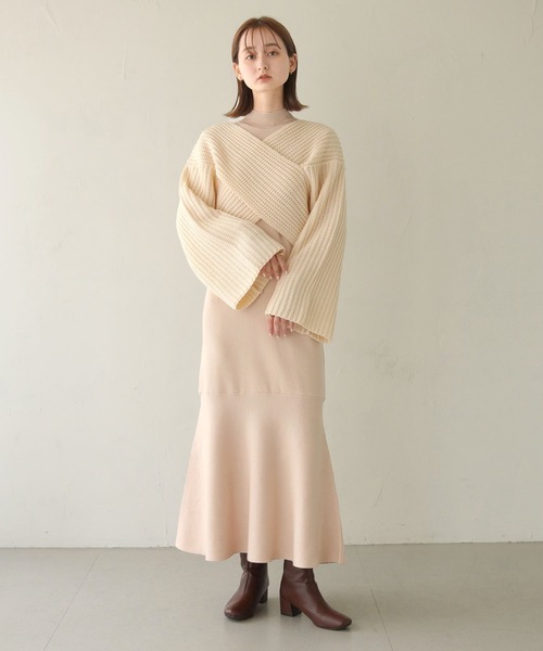 CLEIO（クレイオ）の「【CLEIO】ショートクロスニット/SHORT CROSS KNIT/986-10618（ニット/セーター・レディース・アイボリー/ブラック/ベージュ・FREE）」の11枚目の写真