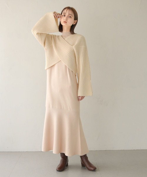 CLEIO（クレイオ）の「【CLEIO】ショートクロスニット/SHORT CROSS KNIT/986-10618（ニット/セーター・レディース・アイボリー/ブラック/ベージュ・FREE）」の12枚目の写真