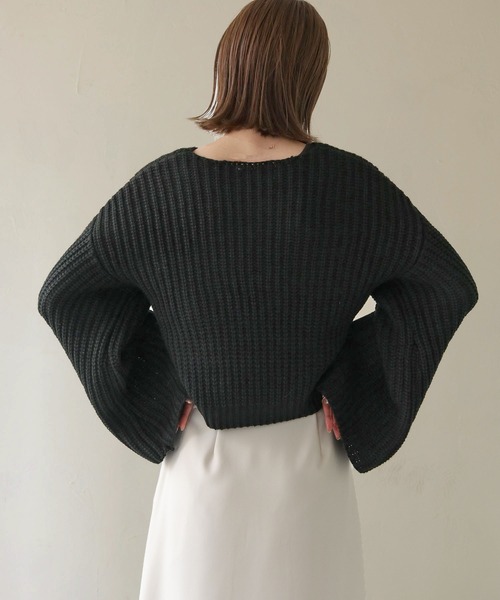 CLEIO（クレイオ）の「【CLEIO】ショートクロスニット/SHORT CROSS KNIT/986-10618（ニット/セーター・レディース・アイボリー/ブラック/ベージュ・FREE）」の19枚目の写真