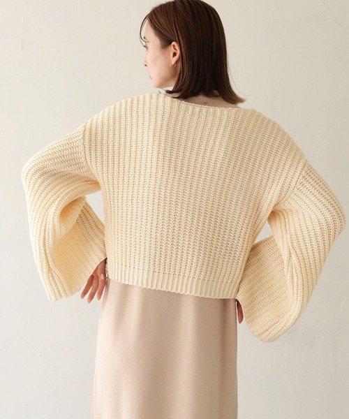 CLEIO（クレイオ）の「【CLEIO】ショートクロスニット/SHORT CROSS KNIT/986-10618（ニット/セーター・レディース・アイボリー/ブラック/ベージュ・FREE）」の9枚目の写真