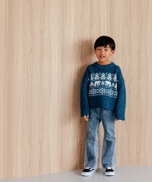 LOWRYS FARM（ローリーズファーム）の「パッチワークフレアデニム　965011（デニムパンツ・キッズ・ブルー・120cm/130cm/110cm/140cm/150cm）」の16枚目の写真