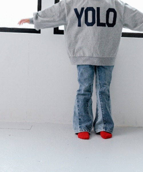 LOWRYS FARM（ローリーズファーム）の「パッチワークフレアデニム　965011（デニムパンツ・キッズ・ブルー・120cm/130cm/110cm/140cm/150cm）」の7枚目の写真