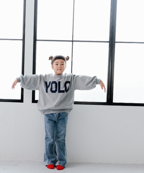 LOWRYS FARM（ローリーズファーム）の「パッチワークフレアデニム　965011（デニムパンツ・キッズ・ブルー・120cm/130cm/110cm/140cm/150cm）」の3枚目の写真