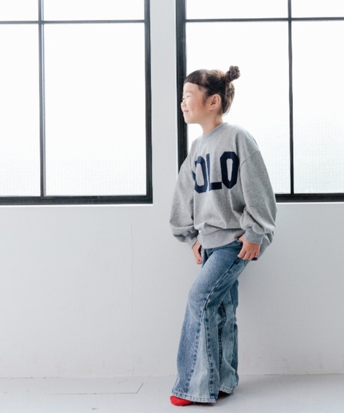 LOWRYS FARM（ローリーズファーム）の「パッチワークフレアデニム　965011（デニムパンツ・キッズ・ブルー・120cm/130cm/110cm/140cm/150cm）」の5枚目の写真