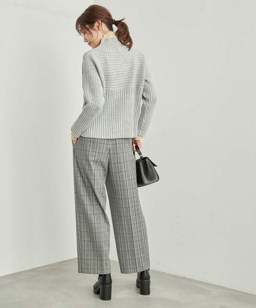 ROPE' PICNIC（ロペピクニック）の「リンクコーデ/チェックタックワイドパンツ（その他パンツ・レディース・ダークブラウン/オフホワイト・36/38/40）」の5枚目の写真