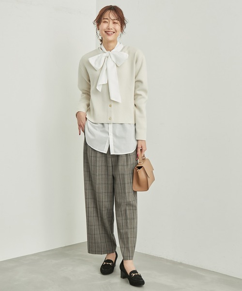 ROPE' PICNIC（ロペピクニック）の「リンクコーデ/チェックタックワイドパンツ（その他パンツ・レディース・ダークブラウン/オフホワイト・36/38/40）」の7枚目の写真