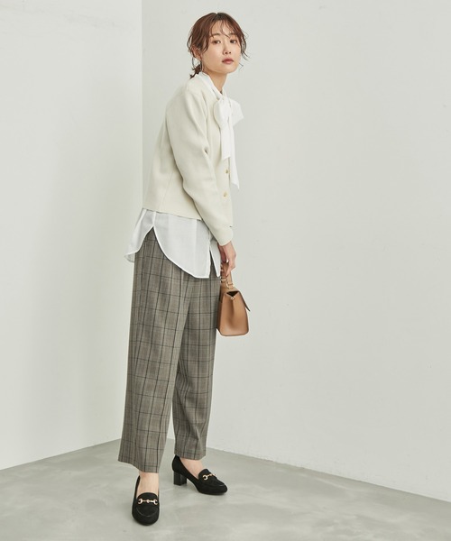 ROPE' PICNIC（ロペピクニック）の「リンクコーデ/チェックタックワイドパンツ（その他パンツ・レディース・ダークブラウン/オフホワイト・36/38/40）」の8枚目の写真