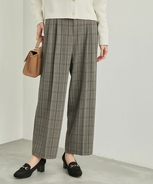 ROPE' PICNIC（ロペピクニック）の「リンクコーデ/チェックタックワイドパンツ（その他パンツ・レディース・ダークブラウン/オフホワイト・36/38/40）」の9枚目の写真