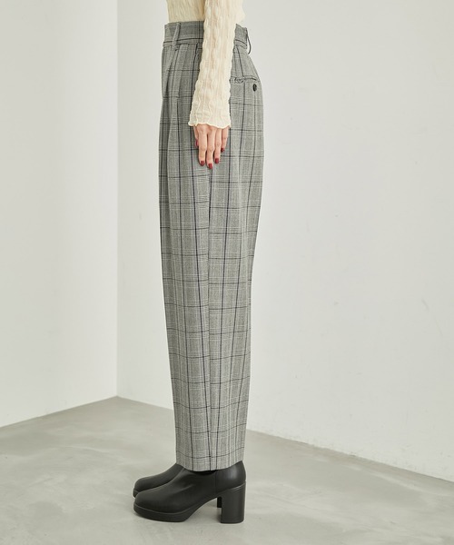 ROPE' PICNIC（ロペピクニック）の「リンクコーデ/チェックタックワイドパンツ（その他パンツ・レディース・ダークブラウン/オフホワイト・36/38/40）」の11枚目の写真