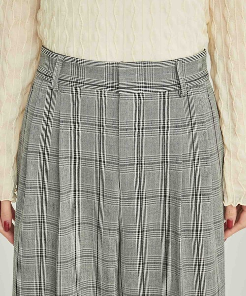ROPE' PICNIC（ロペピクニック）の「リンクコーデ/チェックタックワイドパンツ（その他パンツ・レディース・ダークブラウン/オフホワイト・36/38/40）」の13枚目の写真