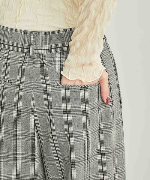 ROPE' PICNIC（ロペピクニック）の「リンクコーデ/チェックタックワイドパンツ（その他パンツ・レディース・ダークブラウン/オフホワイト・36/38/40）」の14枚目の写真