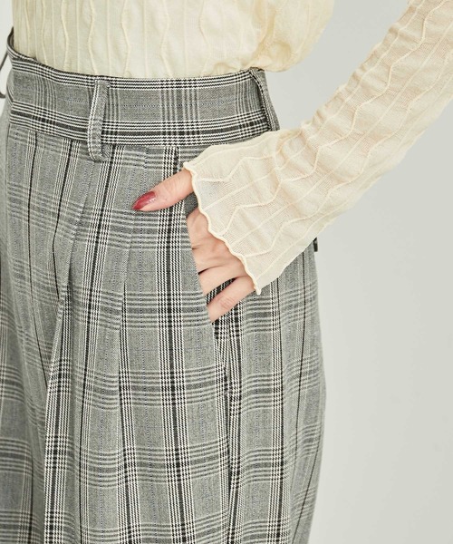 ROPE' PICNIC（ロペピクニック）の「リンクコーデ/チェックタックワイドパンツ（その他パンツ・レディース・ダークブラウン/オフホワイト・36/38/40）」の15枚目の写真
