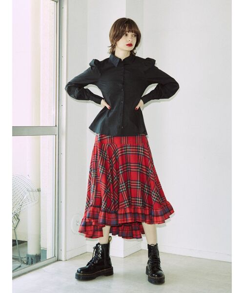 jouetie（ジュエティ）の「ペプラムフィットシャツ（シャツ/ブラウス・レディース・オフホワイト/ブルー/ブラック・MEDIUM）」の16枚目の写真