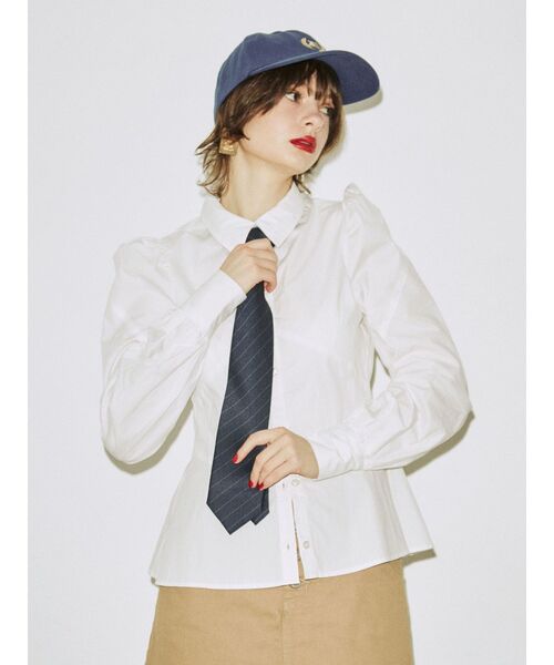 jouetie（ジュエティ）の「ペプラムフィットシャツ（シャツ/ブラウス・レディース・オフホワイト/ブルー/ブラック・MEDIUM）」の18枚目の写真