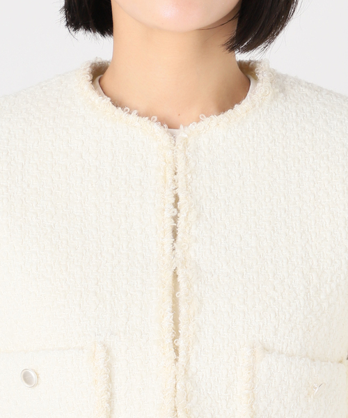 セール】ツイードジャケット（ノーカラージャケット）｜U by