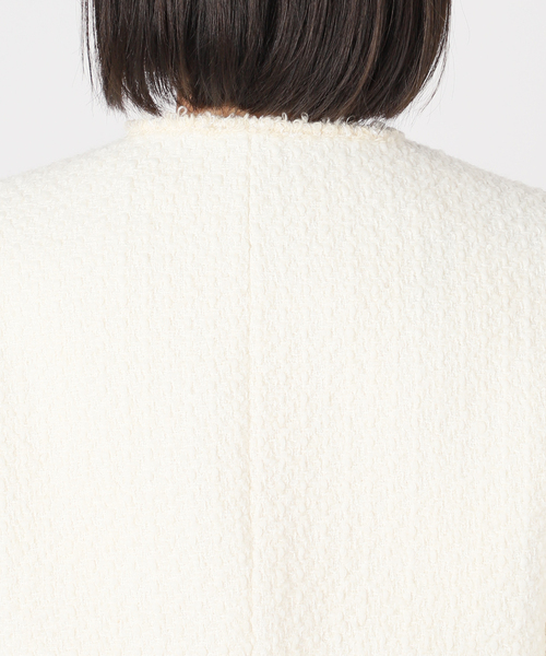 U by SPICK&SPAN（ユーバイスピックアンドスパン）の「ツイードジャケット（ノーカラージャケット・レディース・ブルー/ピンク/ホワイト・FREE）」の18枚目の写真