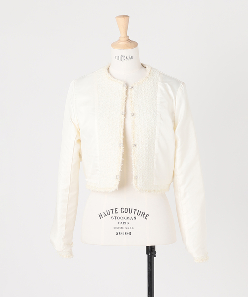 セール】ツイードジャケット（ノーカラージャケット）｜U by