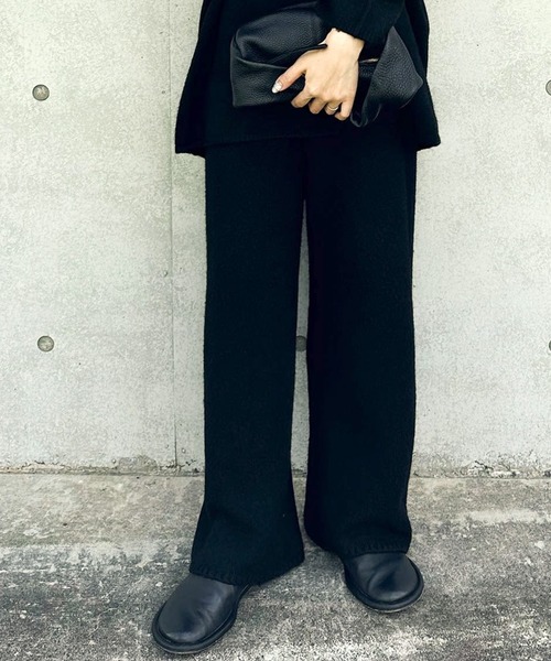 シンプルストレートワイドニットパンツ（その他パンツ）｜select MOCA