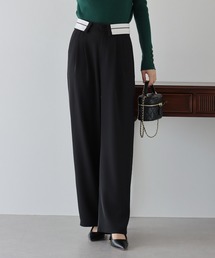 BLUEEAST | ウエスト折り返しタックパンツ(スラックス)