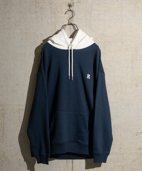 Red Cap Girl(レッドキャプガール)の「【a-r】〔新柄追加〕〔Red Cap Girl/レッドキャップガール〕バックイラストプリント/刺繍 ルーズサイズ 配色パーカー(パーカー・メンズ・カーキ/アッシュグレー/ブルー/ネイビー/アイボリー/ダークグレー/ホワイト系その他/グレー系その他/ネイビー系/ブラック/ブルー系その他/ネイビー系1・LARGE/MEDIUM)」の16枚目の写真