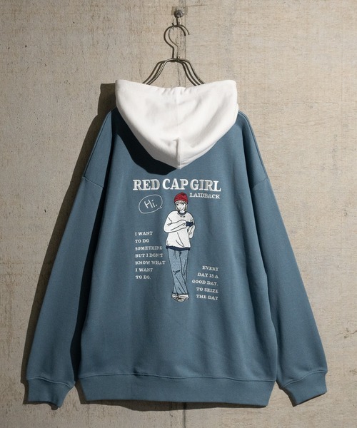 the red thread パーカー NieR Clothing パーカー.PULLOVER PARKA【RED FACE】 /ブラック