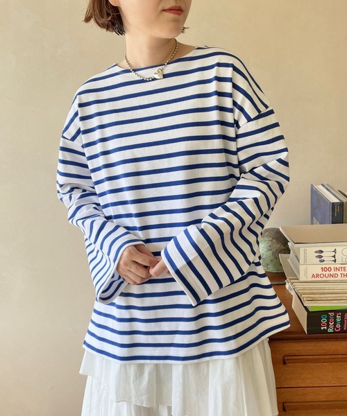 LOWRYS FARM(ローリーズファーム)の「バスクボーダーLS 966671(Tシャツ/カットソー・レディース・ブラック/パープル/グレー/ブルー・FREE)」の4枚目の写真