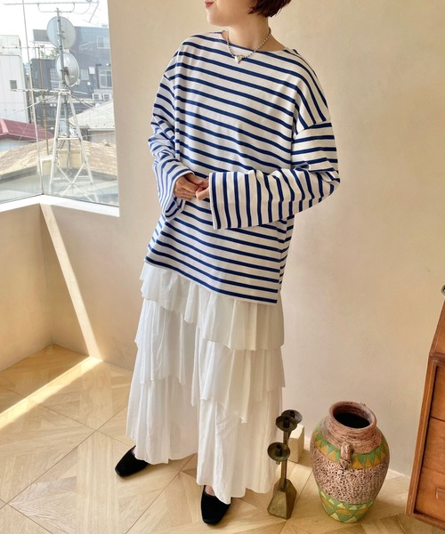 LOWRYS FARM(ローリーズファーム)の「バスクボーダーLS 966671(Tシャツ/カットソー・レディース・ブラック/パープル/グレー/ブルー・FREE)」の20枚目の写真