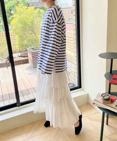 LOWRYS FARM(ローリーズファーム)の「バスクボーダーLS 966671(Tシャツ/カットソー・レディース・ブラック/パープル/グレー/ブルー・FREE)」の12枚目の写真