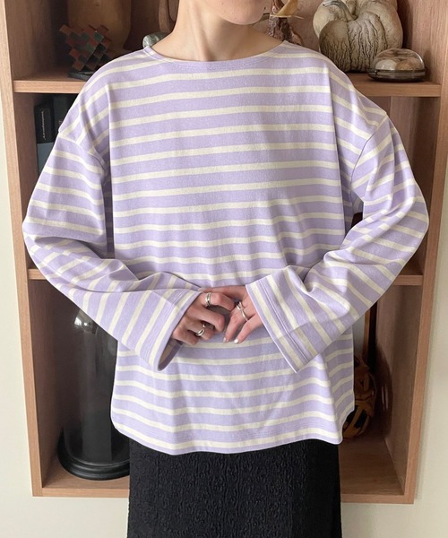 LOWRYS FARM(ローリーズファーム)の「バスクボーダーLS 966671(Tシャツ/カットソー・レディース・ブラック/パープル/グレー/ブルー・FREE)」の18枚目の写真