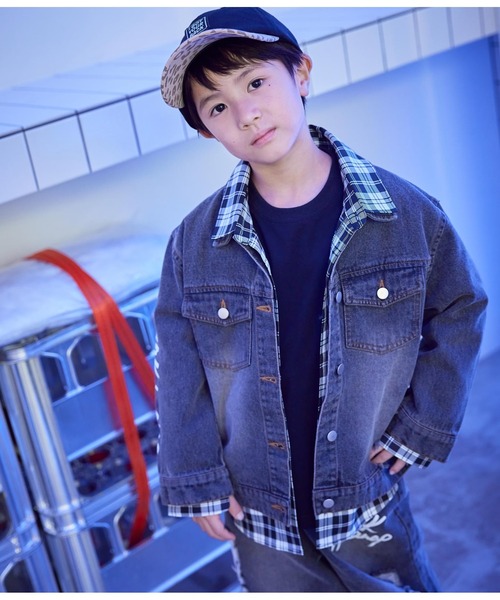 ANAP kids(アナップキッズ)の「ボックスチェックシャツ(シャツ/ブラウス・キッズ・ブラック/ベージュ・110cm/130cm/120cm)」の1枚目の写真