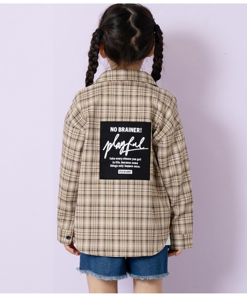 ANAP kids(アナップキッズ)の「ボックスチェックシャツ(シャツ/ブラウス・キッズ・ブラック/ベージュ・110cm/130cm/120cm)」の5枚目の写真