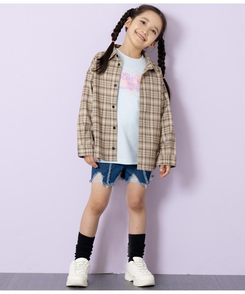ANAP kids(アナップキッズ)の「ボックスチェックシャツ(シャツ/ブラウス・キッズ・ブラック/ベージュ・110cm/130cm/120cm)」の6枚目の写真