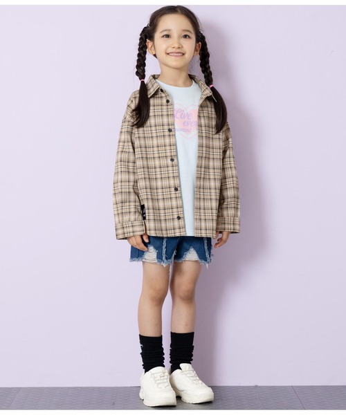 ANAP kids(アナップキッズ)の「ボックスチェックシャツ(シャツ/ブラウス・キッズ・ブラック/ベージュ・110cm/130cm/120cm)」の7枚目の写真